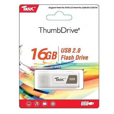 USB Trek 16GB ThumbDrive TDWHITE USB 2.0 Tốc Độ Cao - Hàng Chính Hãng