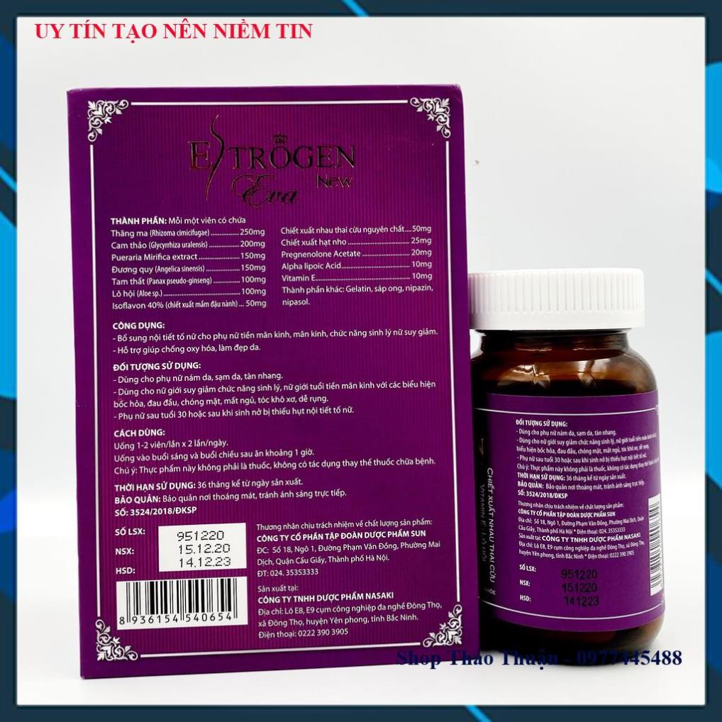 Estrogen Eva New - Khoẻ Nội Tiết, Sáng Làn Da - Hộp 30 Viên