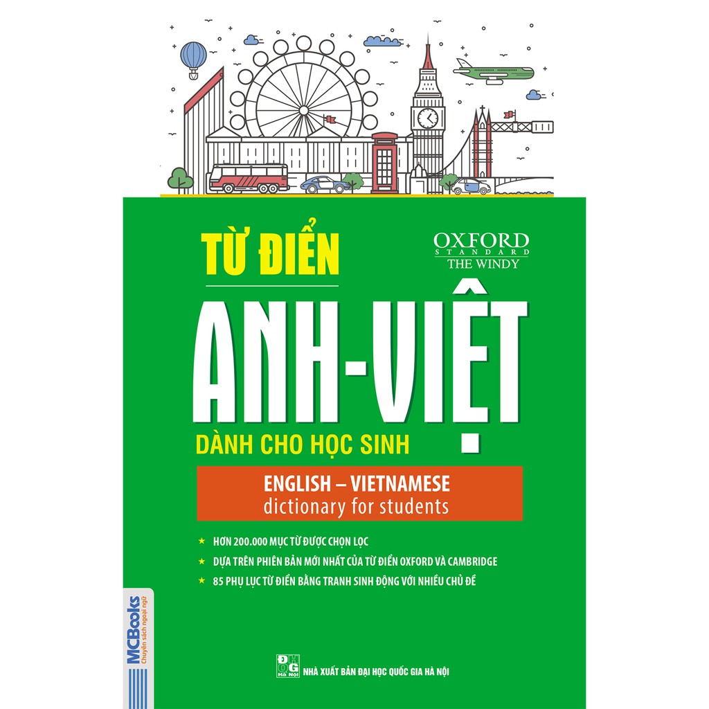 Sách - Từ điển Anh Việt dành cho học sinh - trắng xanh- MCBooks Tặng Kèm Bookmark