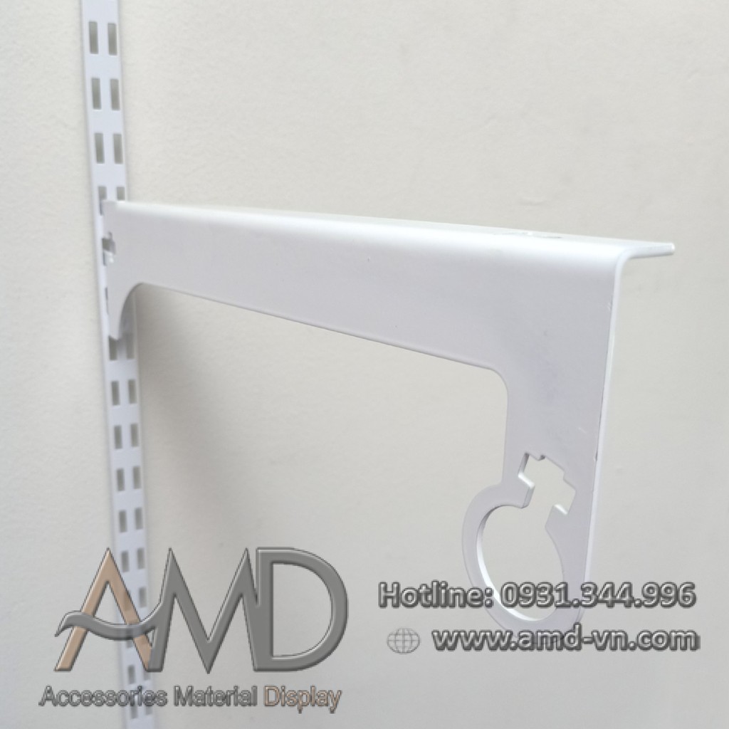 TAY ĐỠ GIÁ KỆ ỐNG INOX TRÒN CÀI THANH RAY GẮN TƯỜNG AMD-M772