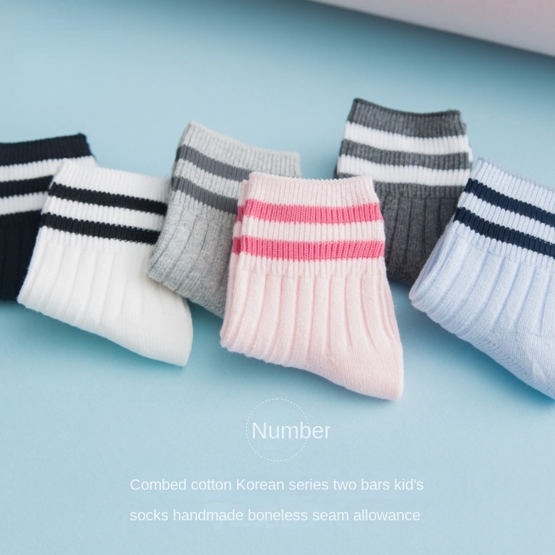 Vớ Cotton Dày Dặn Họa Tiết Kẻ Sọc Dành Cho Bé 0-3 Tuổi