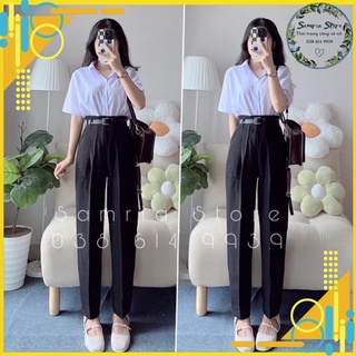 Quần tây đơn giản có màu xanh đen mã 009