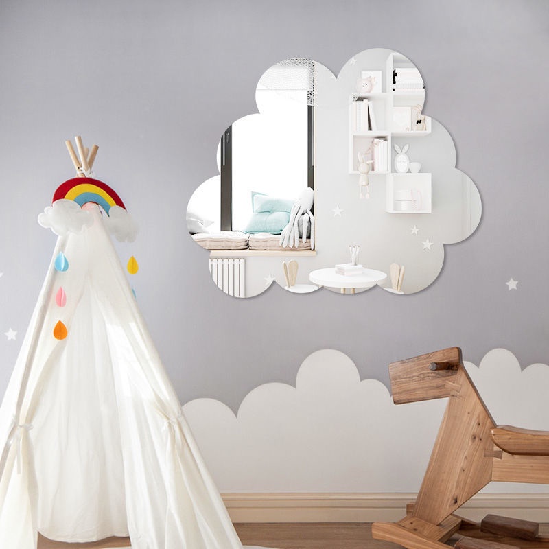 Gương Dán Tường Tự Dính Bằng Acrylic Mềm Hình Động Vật Hoạt Hình Trang Trí Nhà Cửa/Phòng Ngủ/Phòng Tắm/Nhà Ký Túc Xá