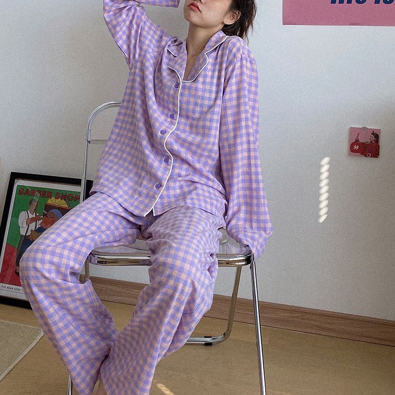 [ Hàng mới về 12/12] - BỘ NGỦ PIJAMA DÀI TAY KẺ XINH XẮN (Quảng Châu) | BigBuy360 - bigbuy360.vn