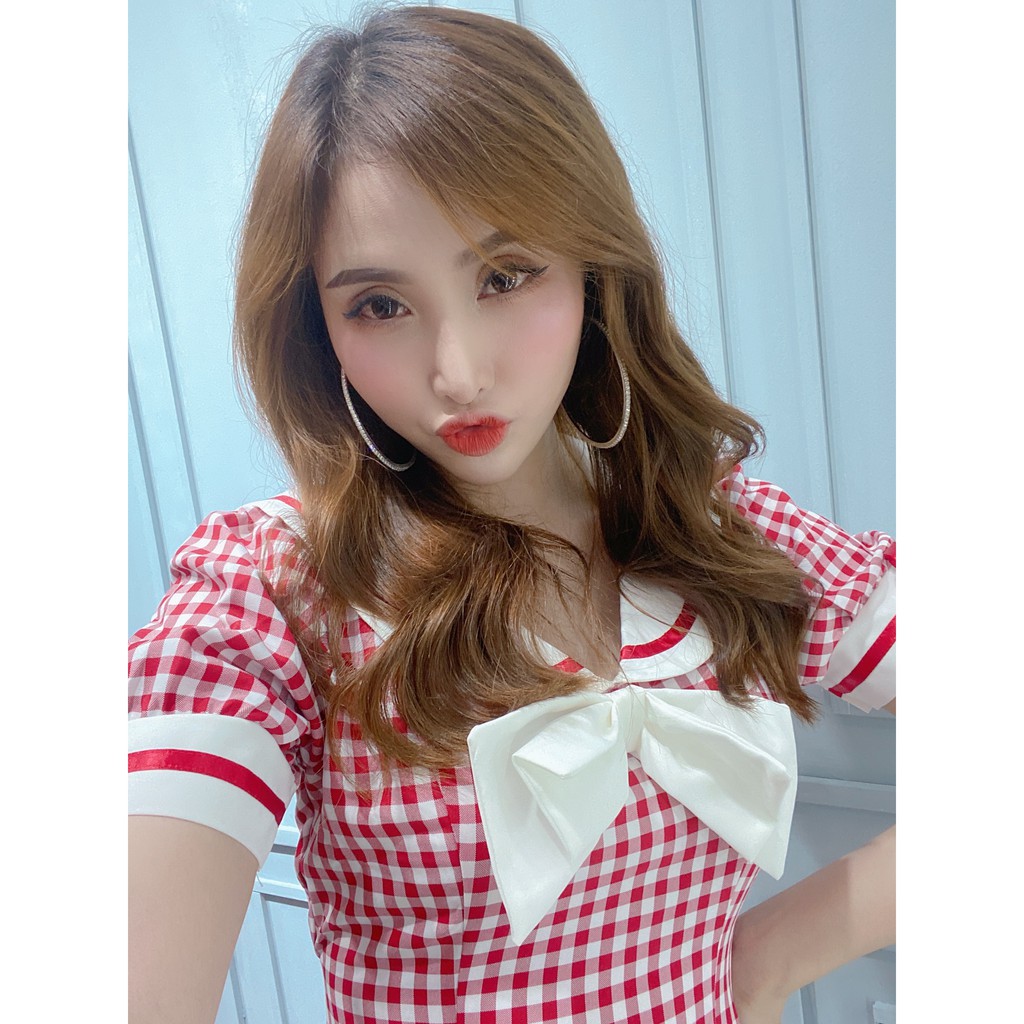 Đầm Caro Phối Nơ Trắng Thủy Thủ Nuboutique Freeship (Kèm ảnh thật khách chụp và clip khách quay) | BigBuy360 - bigbuy360.vn