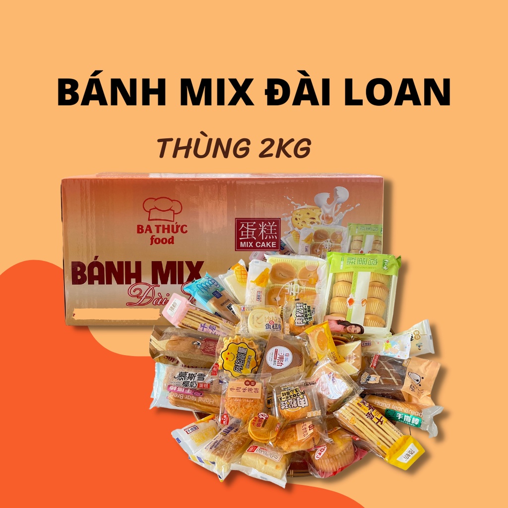 Bánh Mix Đài Loan đủ vị thùng 2Kg 26-32 vị Ba Thức Food