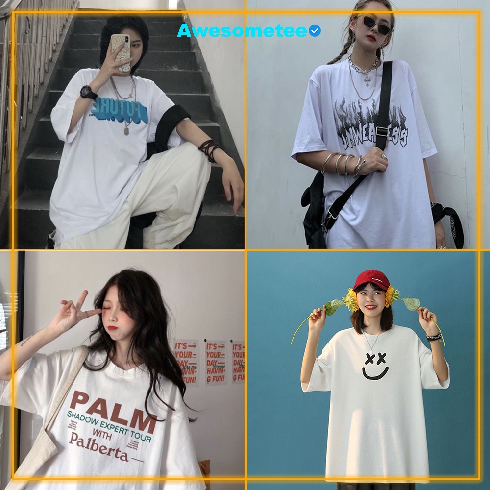 Áo thun tay lỡ Unisex Awesometee, áo phông form rộng ATL Anime FUTURE BST4