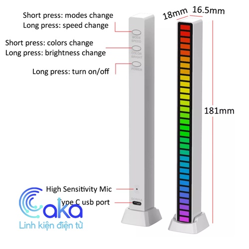 Led nháy theo nhạc thanh 32 led cảm biến âm thanh