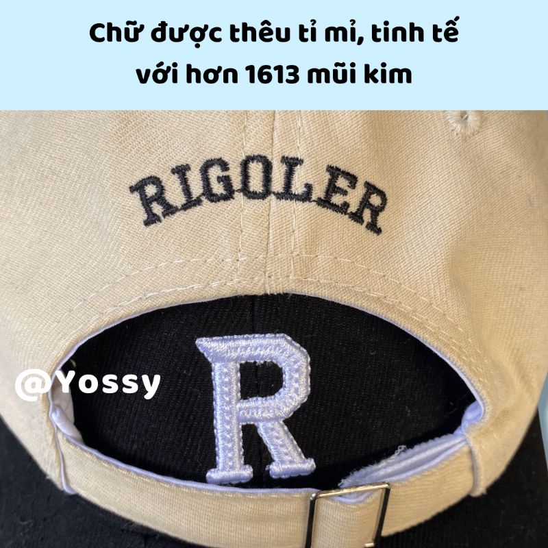 Mũ lưỡi trai nam nữ thêu chữ R phong cách Hàn Quốc ❤ Nón kết kaki unisex cao cấp