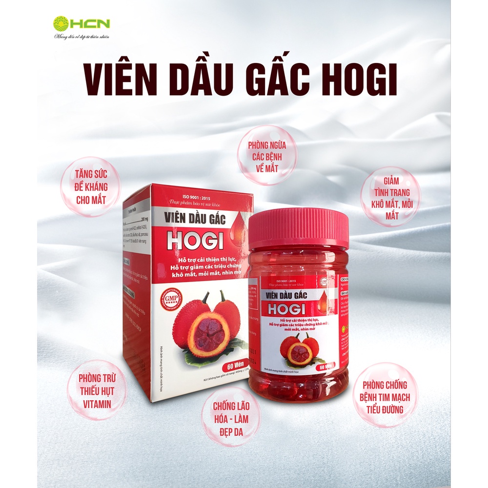 Viên dầu gấc Hogi giúp tăng cường thị lực, làm giảm quá trình lão hóa da - DT056
