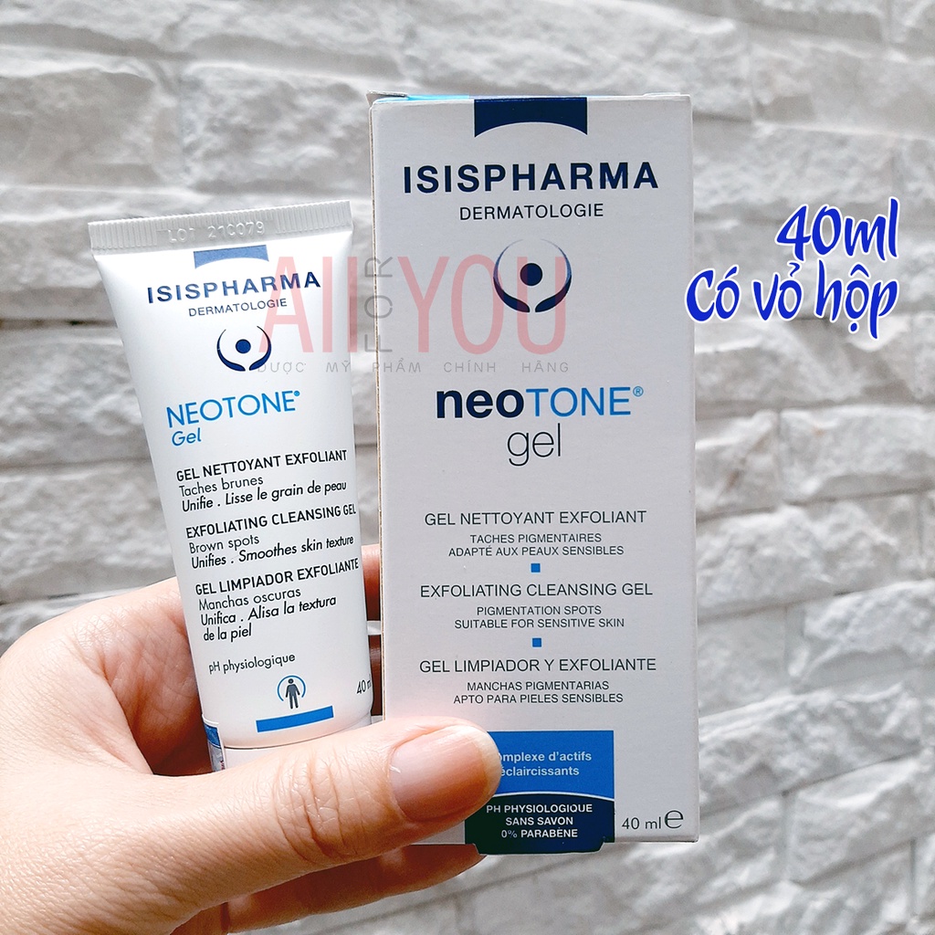 ISIS PHARMA Neotone Gel 40mL & 150mL - Gel Rửa Mặt Trắng Sáng Da.