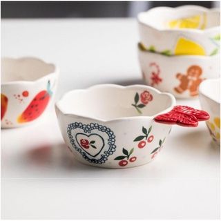 Bộ bát đĩa cherry Chén chấm cánh bướm đựng sốt chấm