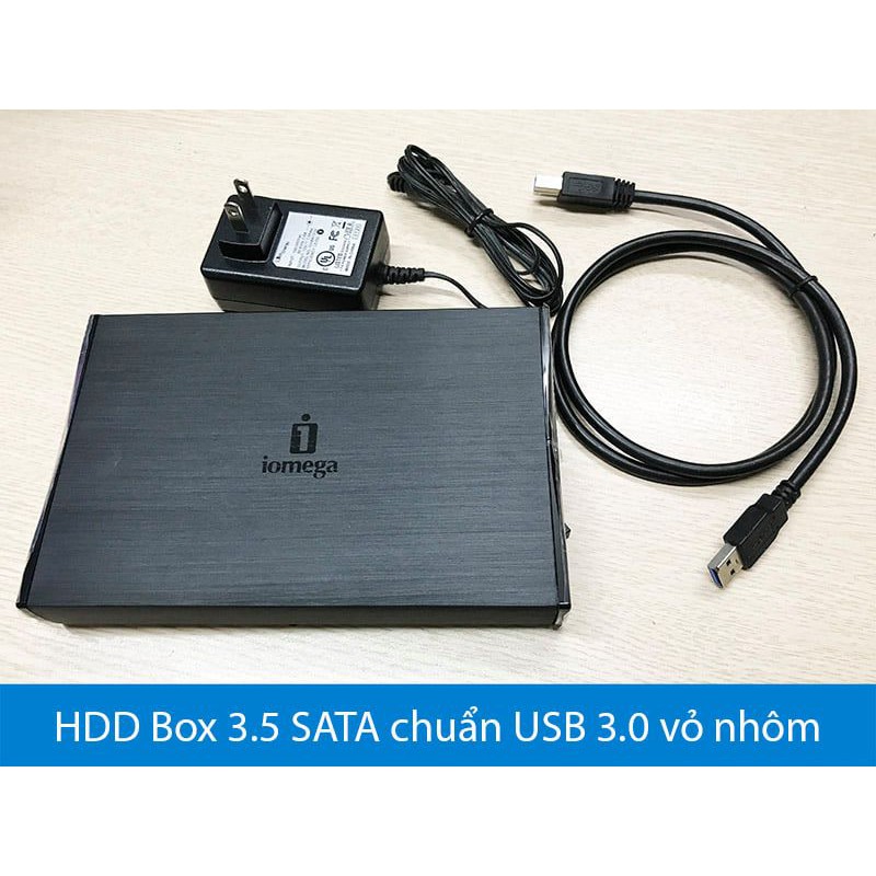 HDD Box 3.5 Inch sata chuẩn USB 3.0 vỏ nhôm IOMEGA - Hỗ trợ ổ cứng 4Tb - Biến Ổ Cứng Máy Tính Bàn Thành Ổ Cứng Di Động