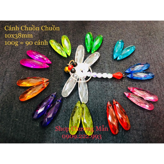 100G Chuỗi Cánh Chuồn Chuồn Pha Lê Nhựa Giá Sỉ