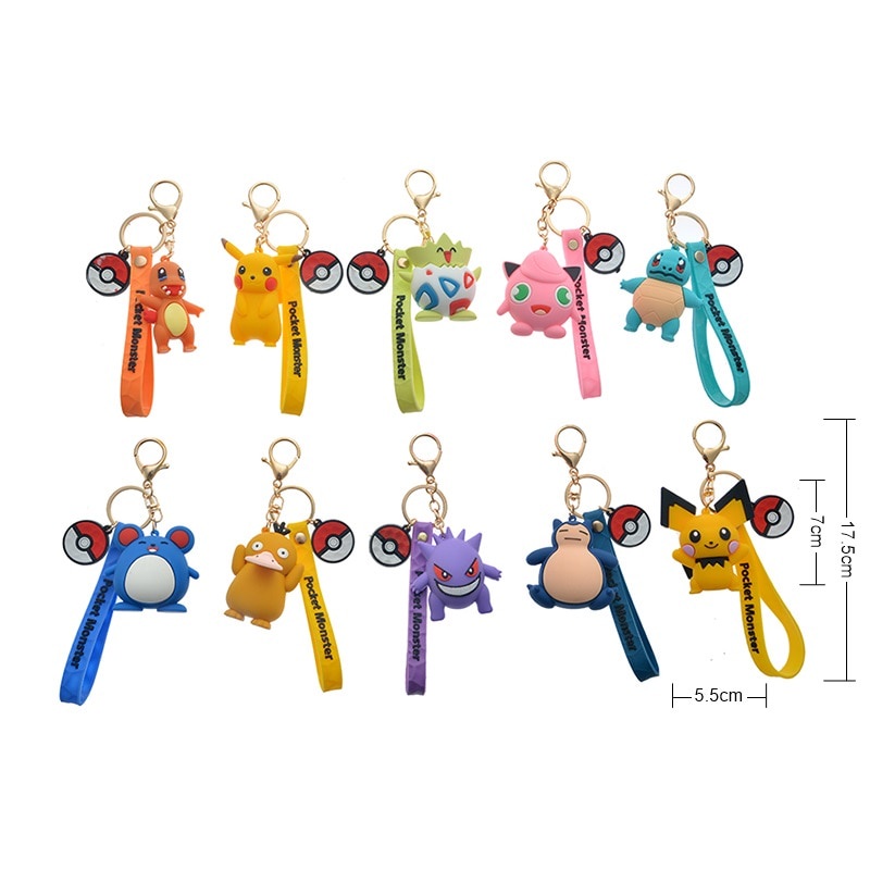Móc khóa hình Pikachu dễ thương treo túi xách/ cho các cặp đôi