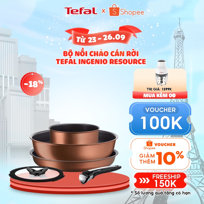 Bộ nồi chảo cán rời Tefal Ingenio Resource