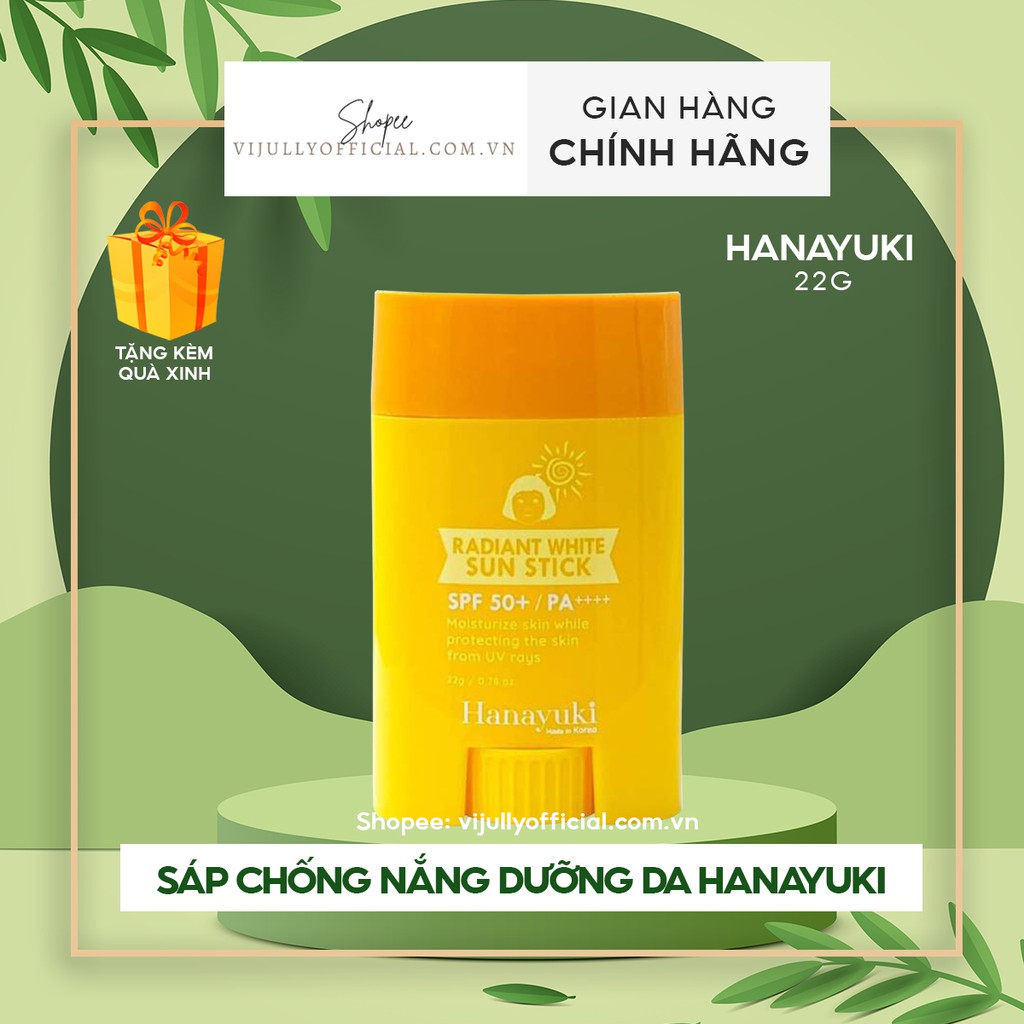 Sáp chống nắng Hanayuki Radiant White Sun Stick bảo vệ làn da hoàn hảo 22gr