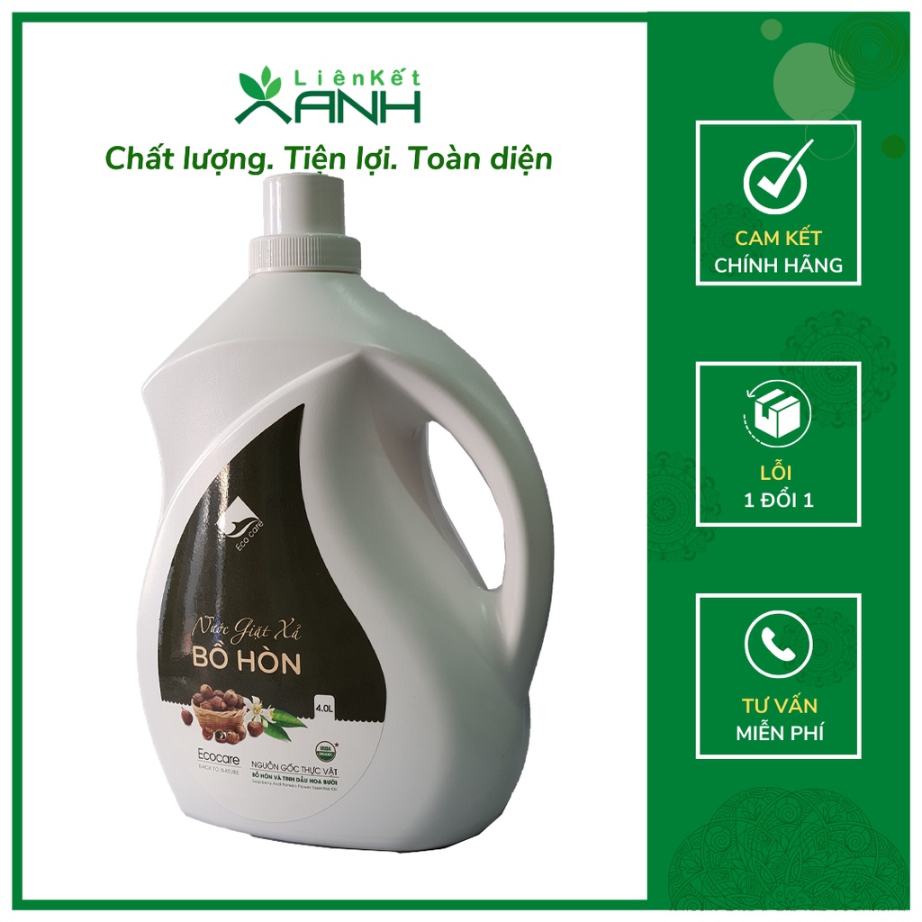 NƯỚC GIẶT HỮU CƠ ECOCARE 4 LÍT LIÊN KẾT XANH