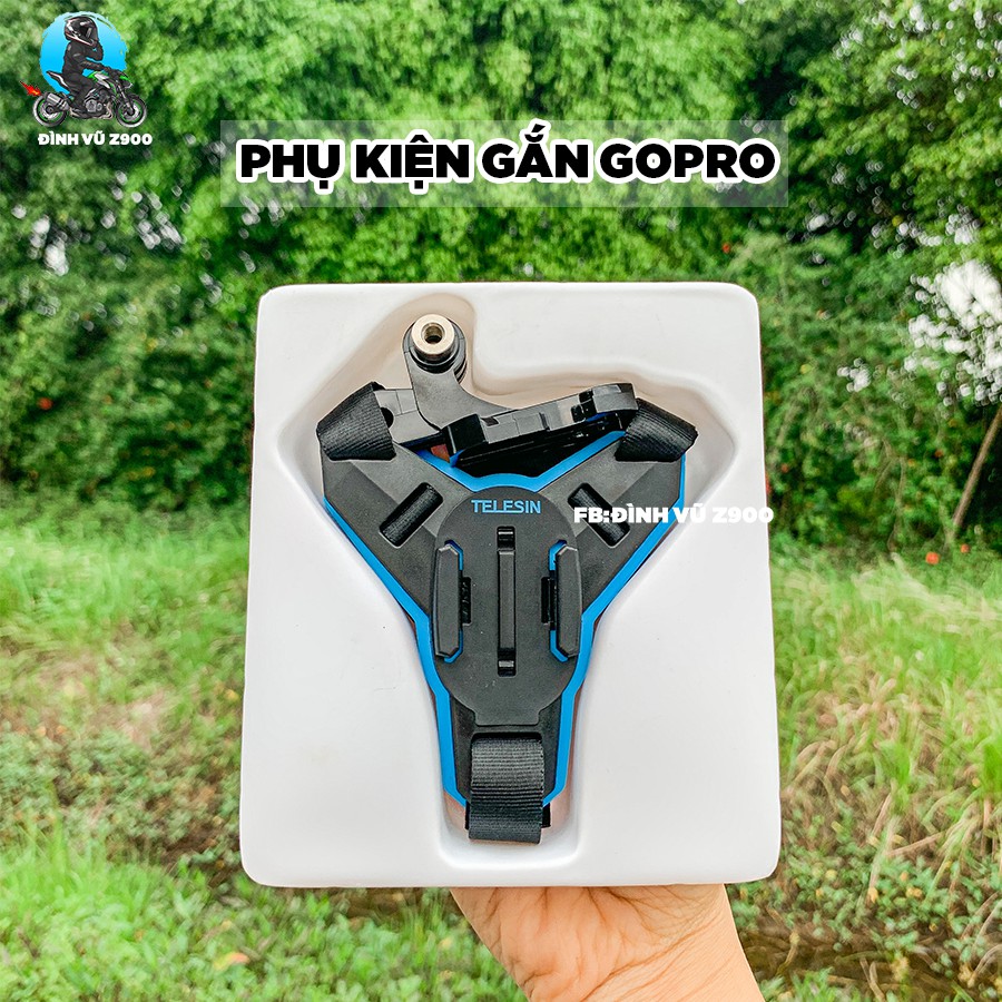 Mount gắn camera hành trình lên cằm mũ fullface hãng TELESIN CAO CẤP (gồm 1 mount + 1 móc chữ J và 1 dây dự phòng) | BigBuy360 - bigbuy360.vn