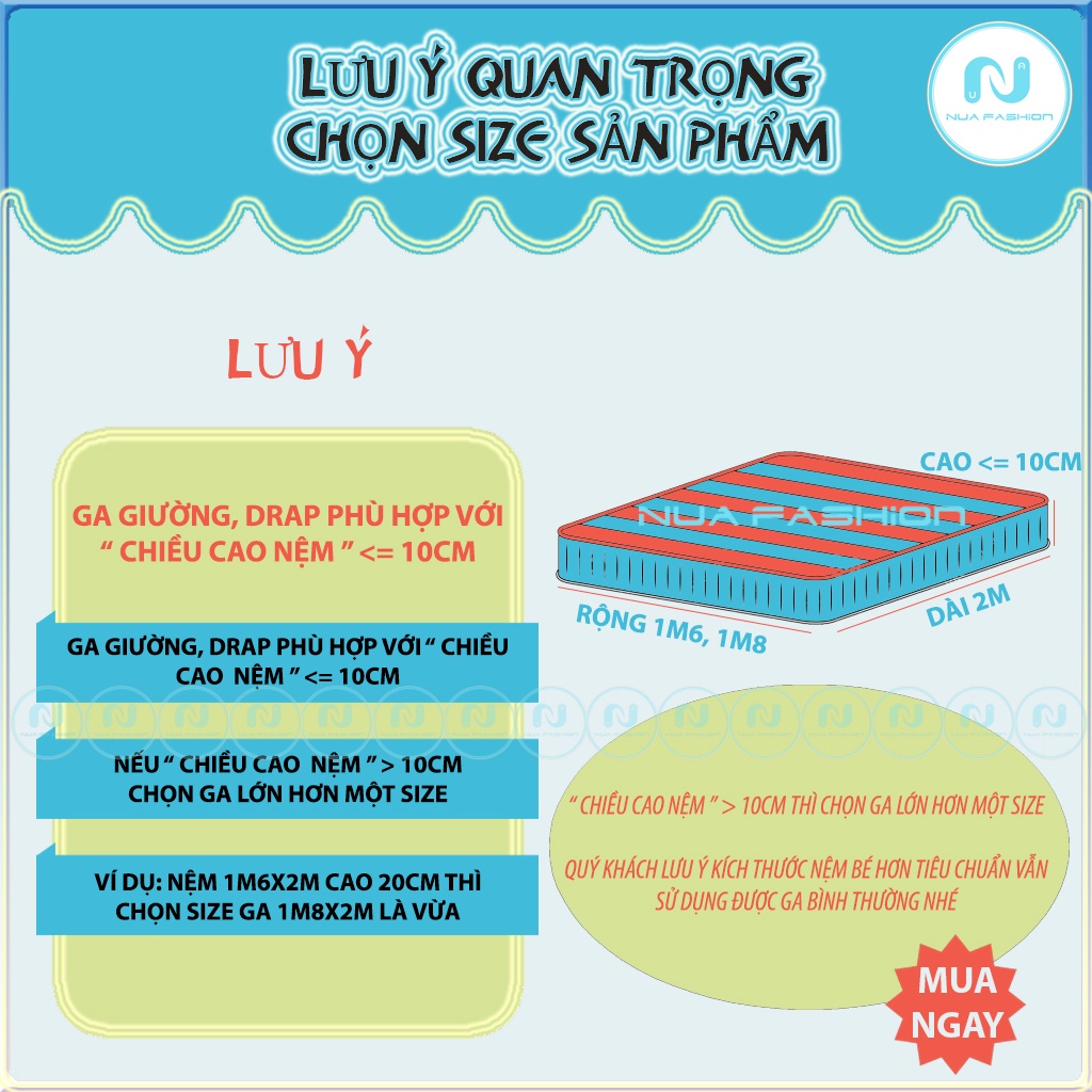 Bộ chăn ga gối cotton poly NUA Fashion Bedding drap giường ga trải giường poly vỏ chăn và 2 vỏ gối nằm Hàn Quốc 1m6/1m8