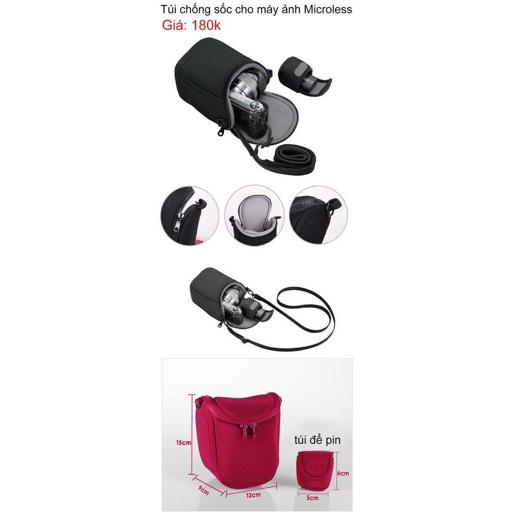Túi đựng máy ảnh microless, túi đựng máy ảnh chống sốc microless