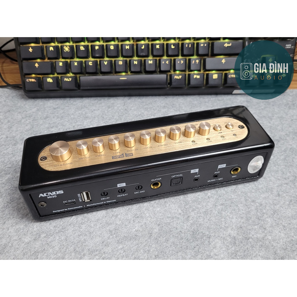 Vang cơ mini Acnos Mi30 kèm 2 Micro - Tặng túi đeo - Chính hãng