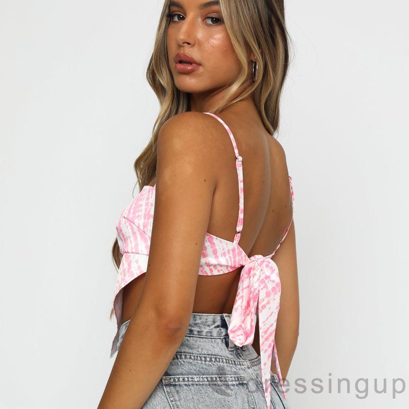 Áo Hai Dây In Hoạ Tiết Phong Cách Sành Điệu Thời Trang Cho Phụ Nữ