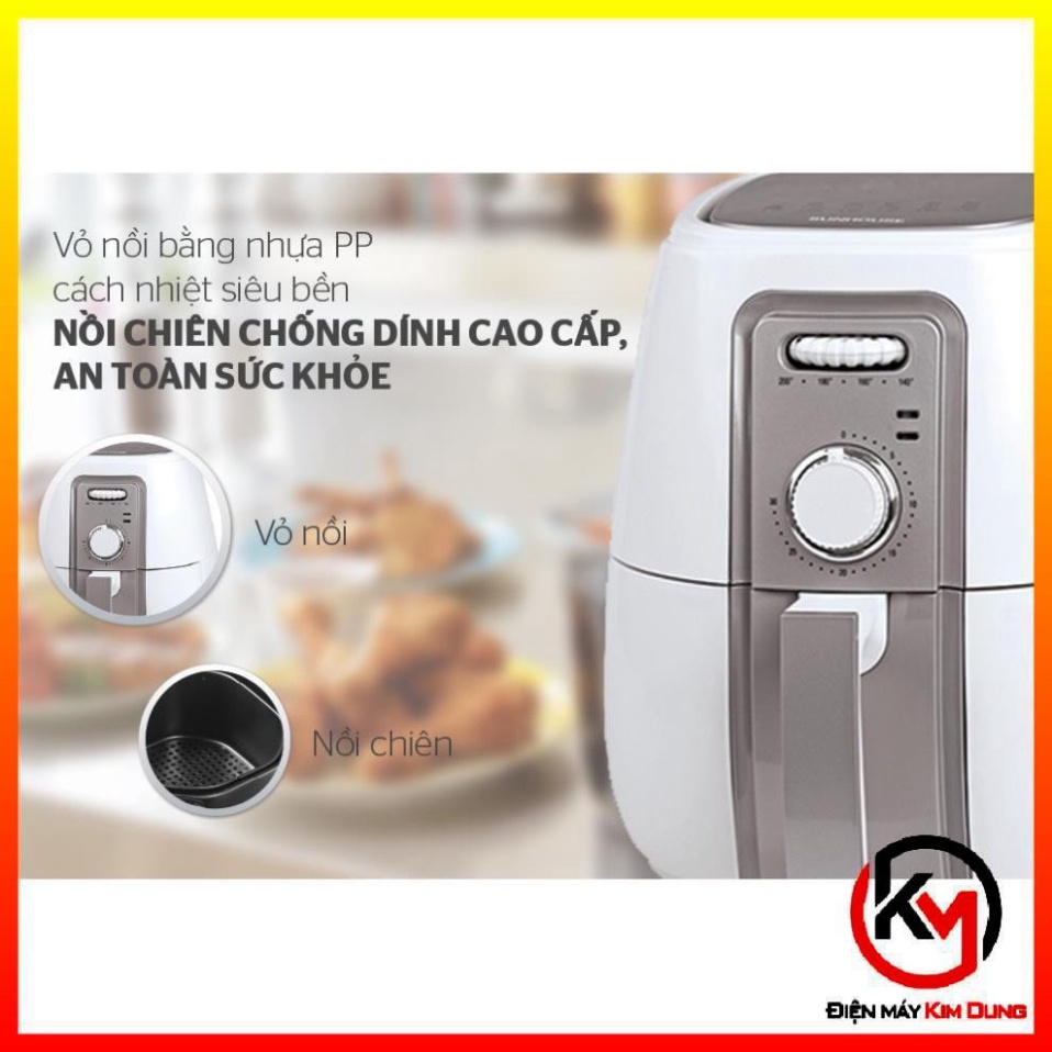 Nồi Chiên Không Dầu, Máy Chiên Không Dầu SUNHOUSE SHD4023W 3L Giảm Đến 80% Lượng Chất Béo - Bảo Hành 12 Tháng