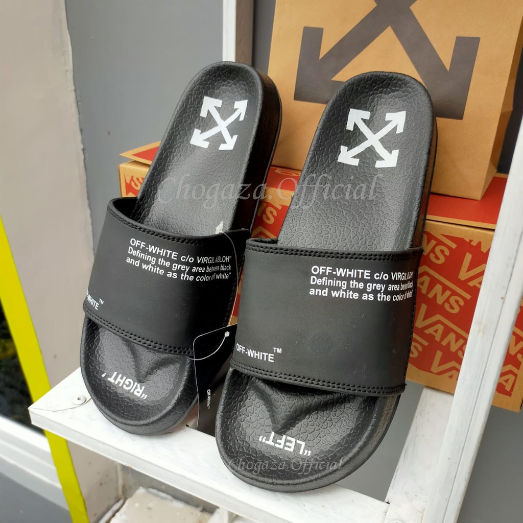 Dép quai ngang OFF WHITE SLIDE phong cách OFF WHITE X FLAT cho nam và nữ