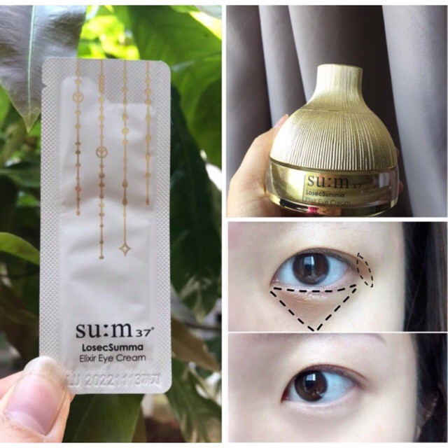 Gói Kem mắt Sum Vàng tái sinh giảm nhăn, thâm và bọng mắt - Sum37 LosecSumma Elixir Eye Cream 1ml