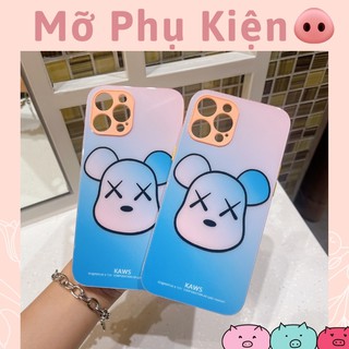 Ốp lưng điện thoại iphone kính Kaws xanh cho 12ProMax 11 11 Pro Max X XsMax Iphone 6plus 7plus 8plus