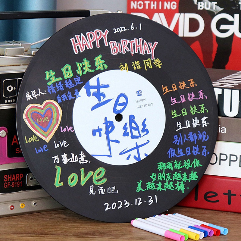 Đĩa Vinyl Ghi Âm Chúc Mừng Sinh Nhật Phong Cách Retro Sáng Tạo