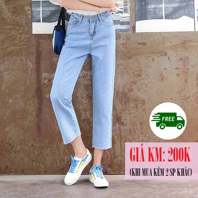 [Bán chạy ]Quần bò, quần jeans baggy lưng cao Ulzzang Quảng Châu QDJ25 (Mom Jeans) | BigBuy360 - bigbuy360.vn