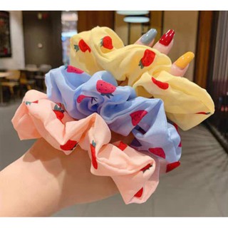 Đồ cột tóc Scrunchies hình dâu tây siêu dễ thương