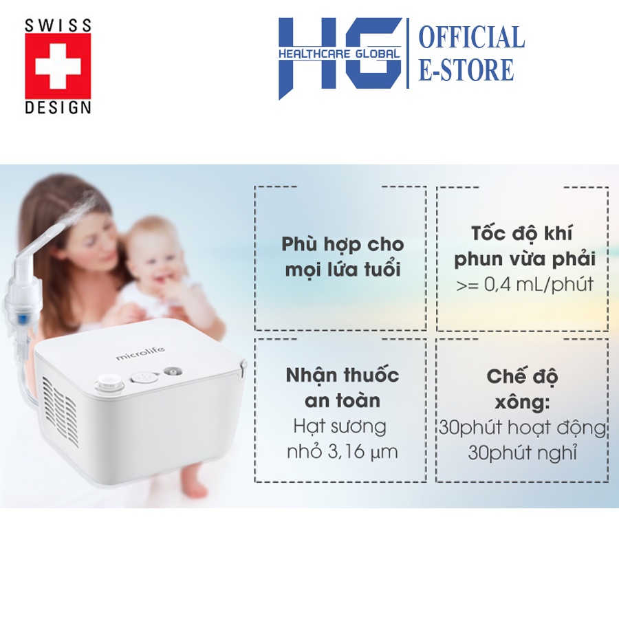 Máy Xông Khí Dung , Mũi Họng MICROLIFE NEB200 | Phù Hợp Cho Mọi Lứa Tuổi - Điều Trị Hiệu Quả Các Bệnh Về Đường Hô Hấp