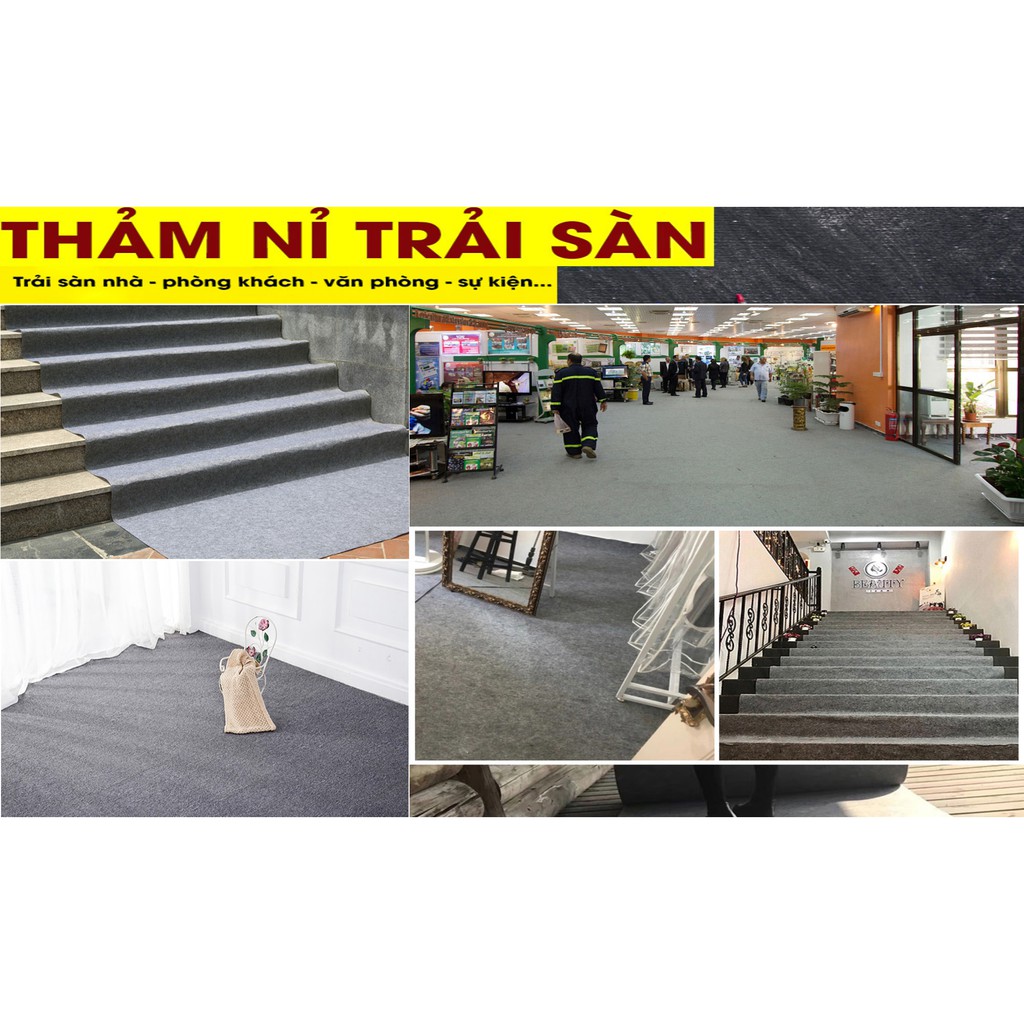 Thảm trải sàn nỉ - Thảm lót sàn trải phòng giá rẻ trải dày 3mm trải sự kiện, trải cửa hàng, phòng ngủ