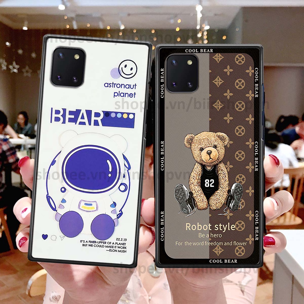 Ốp Samsung Note 10 Lite hình gấu bear brick đẹp độc lạ, thời trang, cá tính