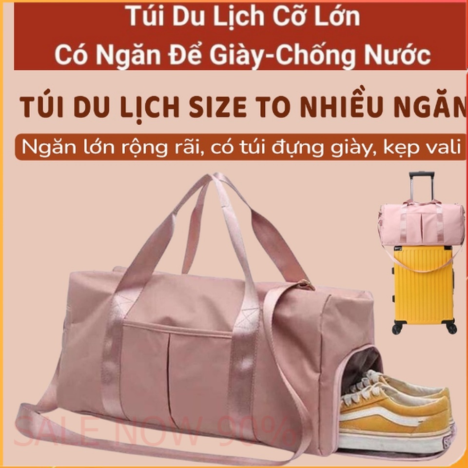 Túi xách du lịch thể thao xách cho nam nữ đẹp đựng đồ quần áo tập đa năng có nhiều ngăn để giầy đi chơi phượt size lớn
