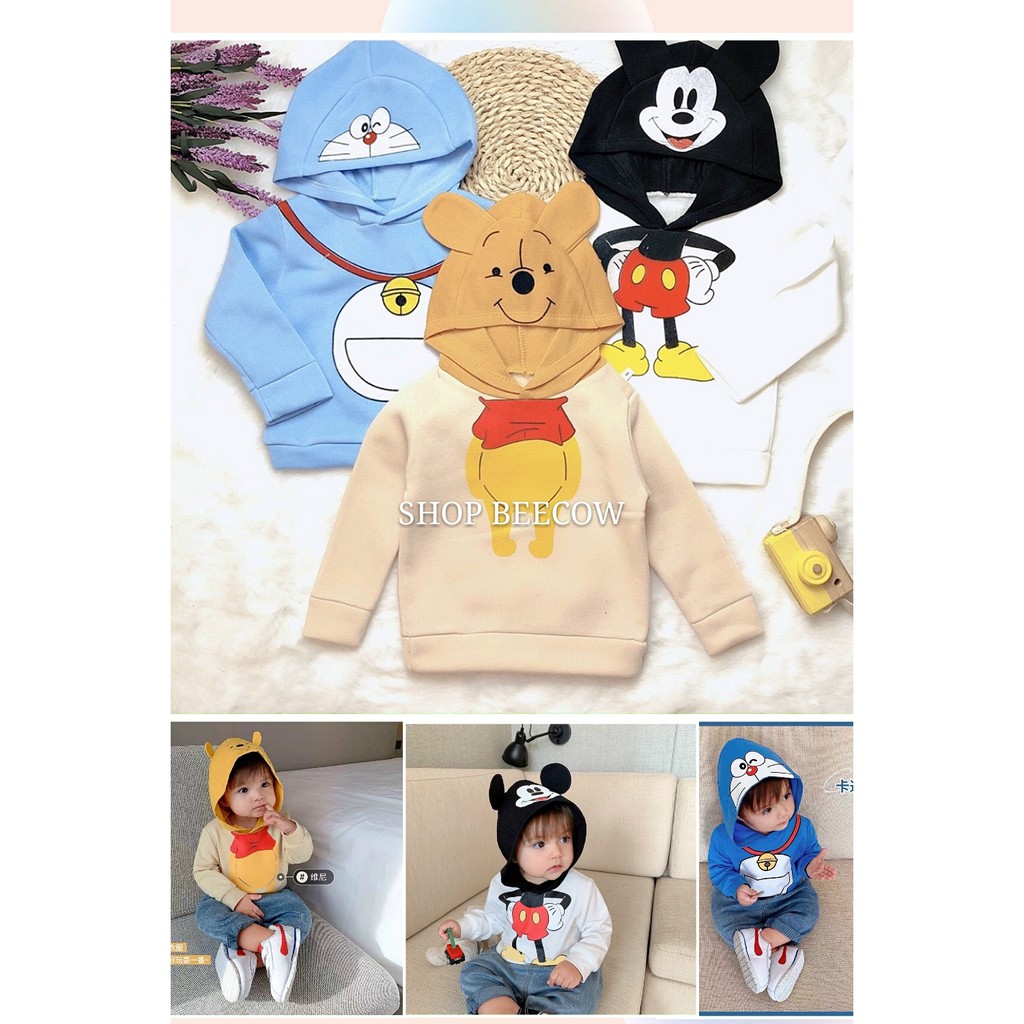 HOT TREND | ÁO HOODIE DISNEY  SIÊU CƯNG | CHẤT COTTON NỈ BÔNG MỀM | CHO BÉ TRAI VÀ GÁI 8-18KG | VIDEO THẬT