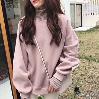 [Ảnh thật ở cuối] Áo ulzzang nỉ cổ lọ và tay len cực đẹp