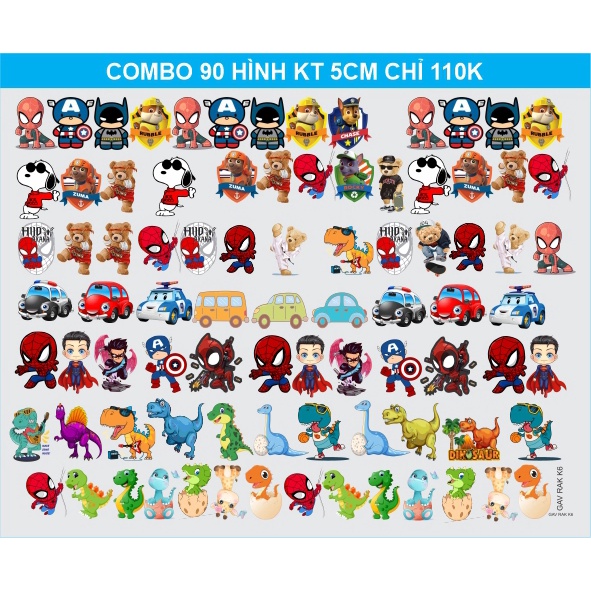 Hình ủi nhiệt COMBO bé trai