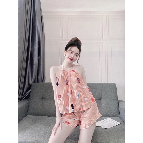 ❌MẪU SEXY❌Yếm dập ly sexy, đồ ngủ sexy chất satin ảnh video thật