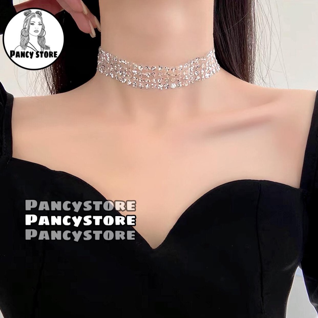 vòng cổ choker nhũ lấp lánh