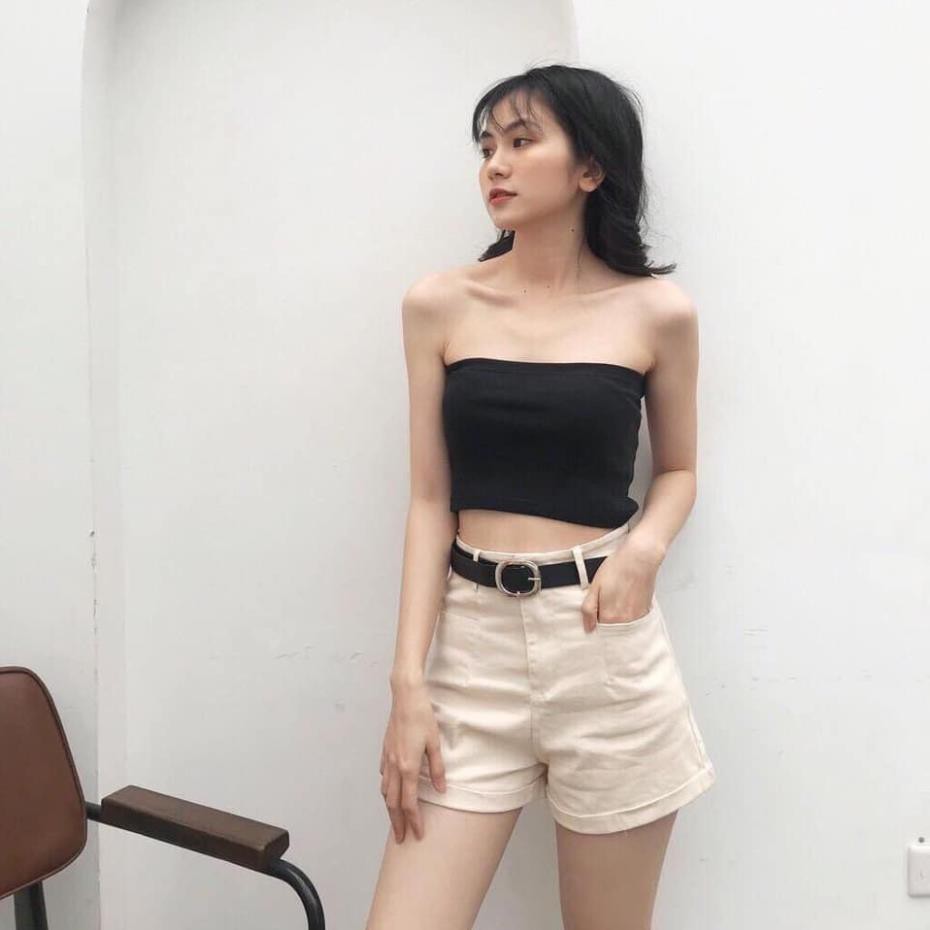 Áo Quây Ngực Thun Tăm PEONYB Nữ [FREESHIP] 🌸 Croptop ngắn dáng ôm, phông trơn body màu đen trắng tím SIÊU HOT 🌸 💝 ˇ