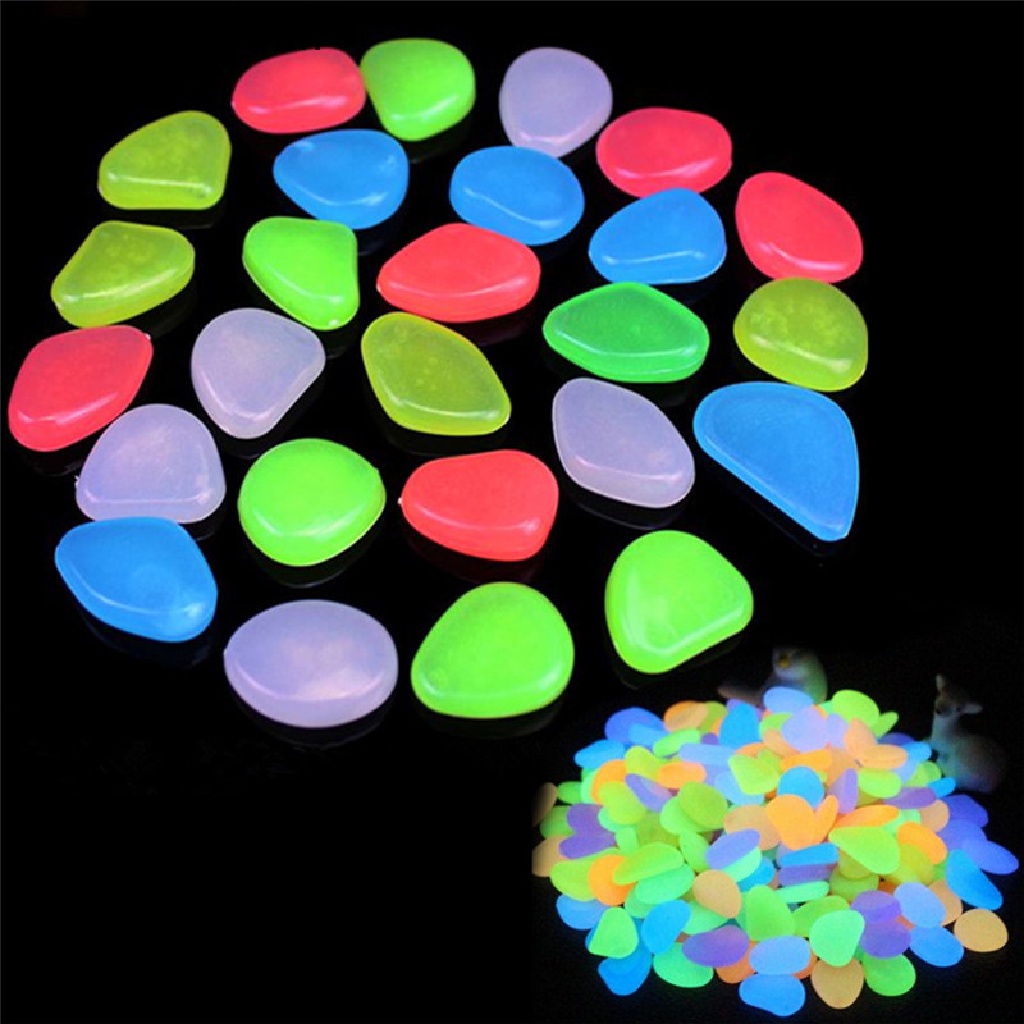 in 10PCS/Bag Colorful Glow in The Dark Stones Pebbles Rock For Fish Tank Aquarium n