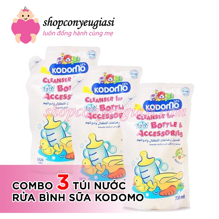 COMBO 3 Bịch Nước Rửa Bình Sữa Kodomo - 700ml - Thá thumbnail