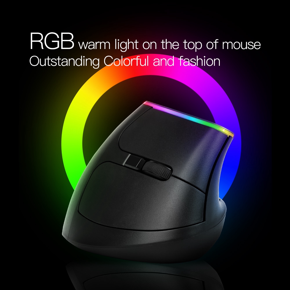 Chuột không dây dọc Delux M618c USB 2.4G DPI có thể điều chỉnh RGB Chuột chơi công thái học cho gia đình và văn phòng
