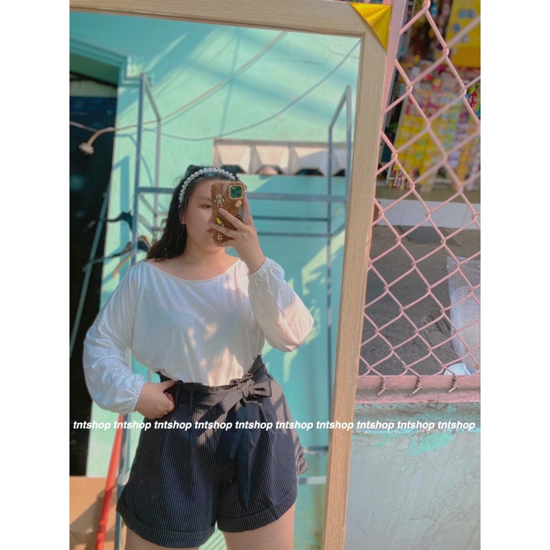 Quần Short Sọc Áo thun From rộng [ TNT Shop Bigsize 60kg - 90kg ] Ảnh thật 100%