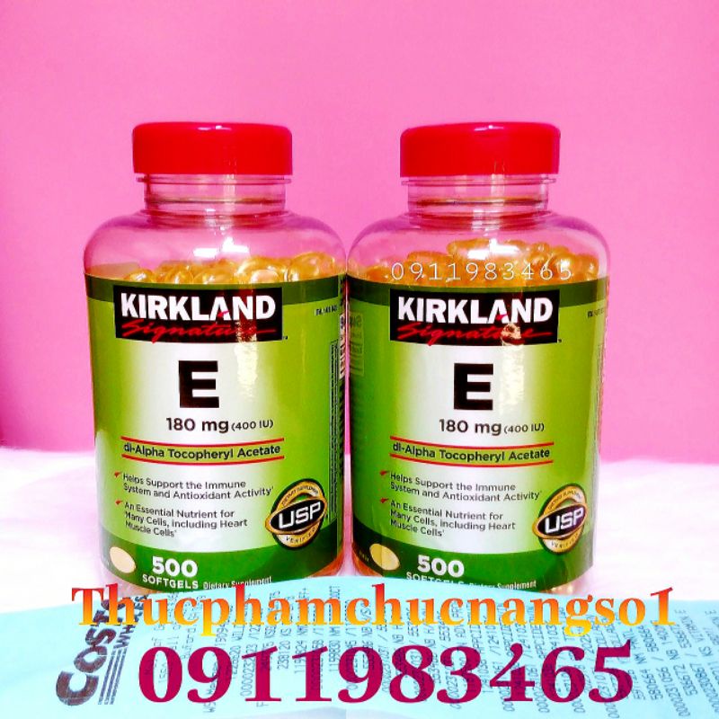 Vitamin E Kirkland 400IU 500 Viên Cam Kết Chính Hãng