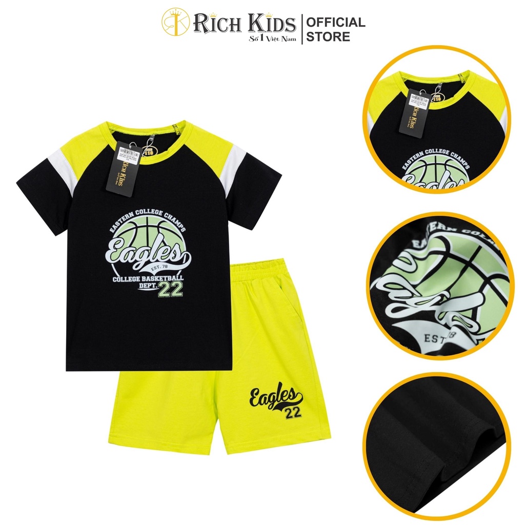 Đồ Bộ Cho Bé Vải 100%Cotton Co Giãn Thoáng Mát, Thấm Hut Mồ Hôi - Richkids